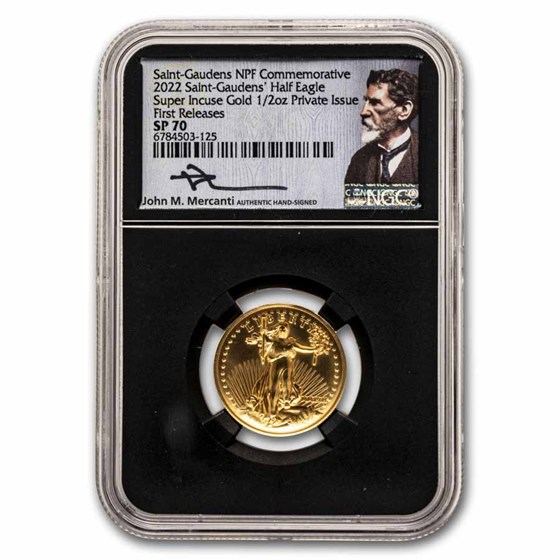 2022 NPF 1/2 oz Gold St Gaudens Super Incuse Half Eagle SP-70 FR